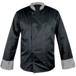 Bluza kucharska czarna pepitka długi rękaw napy roz. 3XL – bluza kucharska – odzież gastronomiczna